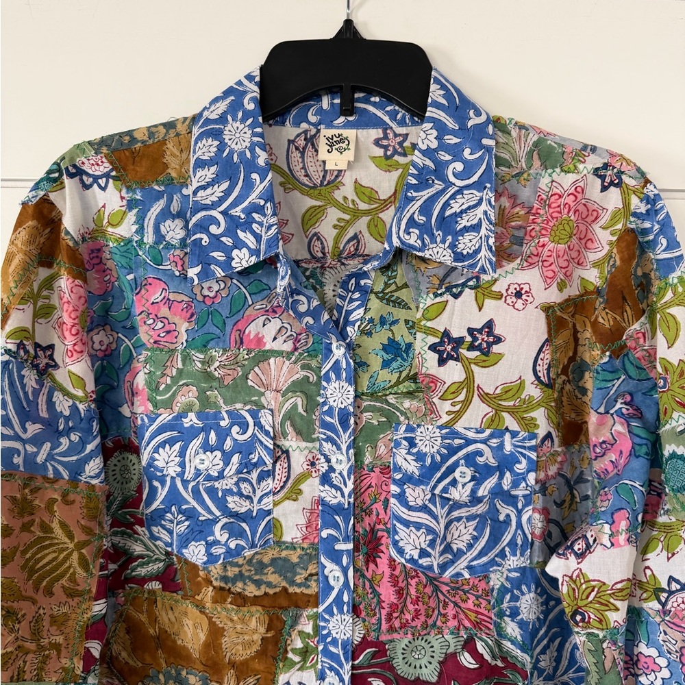 Ivy Jane Multi Patchwork Camp Shirt - image 3